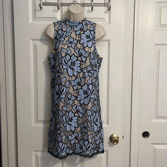 Plenty by Tracy Reese Floral Lace Dress in Black and Blue - Picture 2 of 8